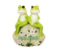 Frog Solar Lights Outdoor Garden, Cute Resin Animal Sculpture Figurine, 5.12x3.35x5.91 inches Decorative Waterproof Light for Yard, Pathway, Porch, Lawn, Patio, Nighttime Garden Decor