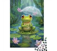 Frog with Umbrella in The Rain and Hanging VI Puzzle, 1000 pièces