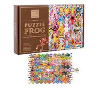 Frog Wooden Jigsaw Puzzle, 29.3x18.5x5cm Educational Fun Animal Art Toy with Durable Wood Design, Brain Training Game for Family, Classroom