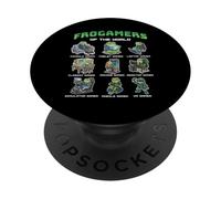 Frogamers of The World Diverse Gamer Frog Graphic PopSockets PopGrip Adhésif