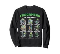 Frogamers of The World Diverse Gamer Frog Graphic Sweatshirt