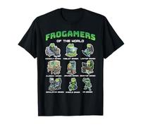 Frogamers of The World Diverse Gamer Frog Graphic T-Shirt