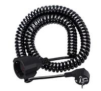 Frogetu 2m Câble de Rallonge Schuko,Câble Spiralé 3 x 1,0 mm²,Petite Rallonge Electrique avec Prise de Sécurité,pour la Maison,Le Bureau