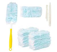 Frogetu 32 Pièces Plumeau Poussière Recharge Kit, Recharges Plumeau Duster, Compatible Swiffer, Microfibre, Poignée et Telescopique, Pour Bureau, École