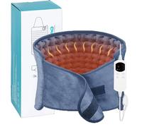 Frogetu Ceinture Chauffante Électrique Bouillotte Électrique 120x30cm - Ceinture Lombaire Chauffante Coussin Chauffant Dos Abdomen Règles Douloureuses - 6 Températures Arrêt Auto Lavable-Bleu