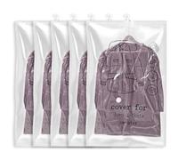 Frogetu Lot de 5 Sacs de Rangement Sous Vide Suspendre, 110x70cm, Sacs de Vêtements Sous Vide, Sac de Compression Housse Aspirable, pour Costumes, Robes