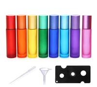 Frogetu Lot de 8 Roll On Huile Essentielle Vide Bouteil 10ML,Roll On Bouteilles en Verre,Flacon Roll On Vide,Rechargeable Roll Verre Flacon,pour Huile Essentielle,Parfum,Massage
