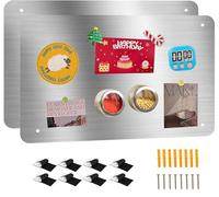 Frogetu Tableau Magnétique Métallique 43,5 x 30 cm,Tableau Magnetique Mural, Acier inoxydable,Pour bureau, cuisine, réfrigérateur
