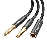 Froggen Répartiteur de microphone 3,5 mm pour casque audio CTIA 3,5 mm femelle vers 2 câbles doubles mâles de 3,5 mm compatible avec ordinateur de bureau, Xbox, PC, ordinateur portable, PS4, casque de