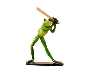 Froggie Jean Gfm908 Statue de grenouille et danseuse étoilée pour personnification d'amphibien, étang, marais, forêt tropicale, sculpture décorative (vert, 13 x 22 cm)
