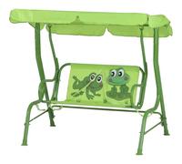 Froggy Balançoire pour Enfants Acier Vert Polyester 115x118cm Jardin Meubles
