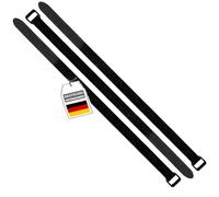 FrogJim 3x bande toison et crochet 100cm avec boucle, noir, 20mm de largeur, Sangle auto-agrippant, attache-câble réutilisable en nylon KSE10003