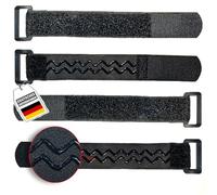 FrogJim 4x bande toison et crochet 20cm avec arrêt de glissement et boucle, noir, 30mm de largeur, idéal pour vélo ou ski, Sangle auto-agrippante, attache-câble réutilisable anti-slip KSS2004