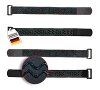 FrogJim 4x bande toison et crochet 30cm avec arrêt de glissement et boucle, noir, 30mm de largeur, idéal pour vélo ou ski, Sangle auto-agrippante, attache-câble réutilisable anti-slip KSS3004