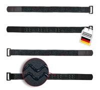 FrogJim 4x bande toison et crochet 40cm avec arrêt de glissement et boucle, noir, 30mm de largeur, idéal pour vélo ou ski, Sangle auto-agrippante, attache-câble réutilisable anti-slip KSS4004