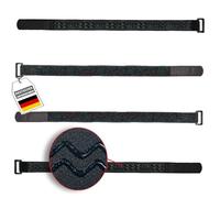 FrogJim 4x bande toison et crochet 50cm avec arrêt de glissement et boucle, noir, 30mm de largeur, idéal pour vélo ou ski, Sangle auto-agrippante, attache-câble réutilisable anti-slip KSS5004