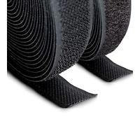 FrogJim Scratch bande toison et crochet pour la couture noir, 20mm largeur, 5m rouleau toison et 5 m rouleau crochet pour coudre non adhésif KRNS5