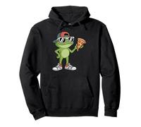 Frogs Amphibian Kids, Eating Pizza Funny Frog Sweat à Capuche