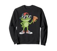 Frogs Amphibian Kids, Eating Pizza Funny Frog Sweatshirt