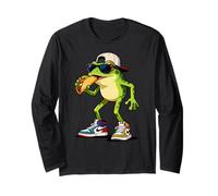 Frogs Amphibian Kids, Eating Taco Funny Frog Manche Longue