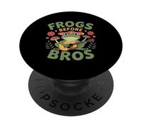 Frogs Before Bros Grenouille Amusante Jouant de la Guitare PopSockets PopGrip Adhésif