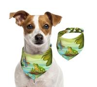 Frogs Sing Bandana d'été pour chien, lavable et réglable - Bavoirs triangulaires mignons pour chiens de taille moyenne et grande - Chiots et chats - Taille M