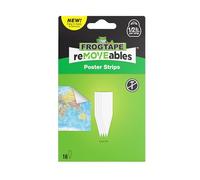 FrogTape reMOVEables Lot de 16 paires de bandes de suspension pour affiches, sans dommages, crochets amovibles, ruban adhésif mural alternatif pour photos, maison, école, bureau, blanc