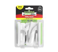 FrogTape reMOVEables Lot de 6 crochets muraux adhésifs sans dommages - Grands crochets muraux utilitaires amovibles pour l'accrocher, sans clous, peuvent supporter jusqu'à 2,3 kg, 6 crochets