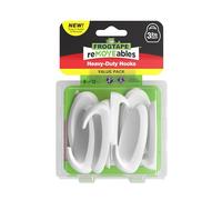 FrogTape reMOVEables Lot de 8 crochets muraux robustes sans dommages, faciles à enlever et à réutiliser, crochet mural moyen avec bandes adhésives, peut supporter jusqu'à 1,4 kg, comprend 8 crochets