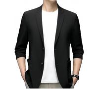 FROGTEST Blazer de costume pour hommes modernes, blazer d'été fin, respirant, crème solaire, blazer décontracté, léger et fin, Noir , XXXXXXXL