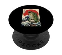 Frogzilla Drôle Grenouille Japonaise Grande Vague Kaiju Toad Meme PopSockets PopGrip Adhésif