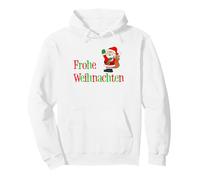 Frohe Weihnachten German Merry Christmas Père Noël Sweat à Capuche
