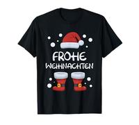 Frohe Weihnachten Germany Père Noël Inscription Merry Christmas T-Shirt