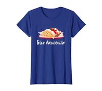 Frohe Weihnachten, Stollen de Noël Allemand T-Shirt, Femme, Bleu Royal, L