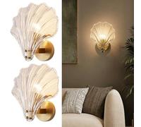 FROIDEXG Applique Murale Cristal Fer Base Shell Appliques Murales Lampe Shell Cristal Appliques Luminaires Applique Murale en Cristal Lumière pour Salon Salle À Manger Chambre Chambre d'enfant