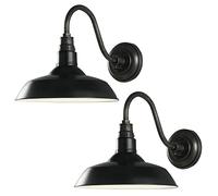 FROIDEXG Applique Murale Extérieure Grange E27 Applique Murale Étanche IP65 Applique Murale Extérieure Rétro Ferme Fer Noir Vintage Applique Murale Industrielle pour Cour Jardin Garage Couloir