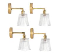 FROIDEXG Applique Murale Intérieure Applique murale vintage style industriel Lámparas de Parede laiton,avec abat-jour en acrílico cristal et angle réglable E27 Luz de Techo para Dormitorio Pasillo