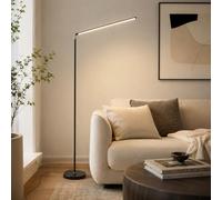 FROIDEXG Lampadaire LED avec télécommande, intensité variable (10% à 100%), sur pied moderne en aluminium avec pied rond stable et tige en métal, noir, idéal pour le salon, la chambre ou le bureau