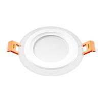 FROIDEXG LED Verre Downlight Rond Encastré Panneau 3 Couleur Gradation Décor À La Maison Plafonnier Luminaire Commercial Spot pour Salon Salle À Manger 1 Pack / 4 Pack