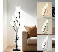 FROIDEXG moderne lampadaire sur pied salon variable lampadaire liseuse sur pied luminaires intérieur Abat-jour en acrylique floral créatif interrupteur au pied chambre bureau étude (Ampoules Incluse)