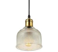 FROIDEXG Suspension Vintage Industrielle Suspension en Verre Clair Plafonnier E27 Loft Lampe Suspendue Lustre Réglable Luminaire Suspendu pour Salon Étude