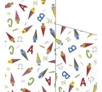 FROINDS Lot de 5 grandes feuilles de papier cadeau pour la rentrée des classes - Format A2 - 42 x 59 cm - Sac à sucre, sac d'école - Cadeau de rentrée scolaire pour enfants, filles et garçons