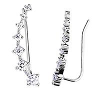 Froiny 7Pcs Cristaux Oreilles Menottes Hoop Grimpeur Boucles d'oreilles Hypoallergénique, 925