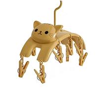 Froiny Clips Séchage Séchoir Mignon Dessin Animé Cat Sèche-Races avec Sèche-Chaussette Intérieure en Plastique 10 Peg pour Les sous-vêtements