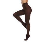 Frola Nur die Damen Strumpfhose 80 Den Blickdicht Microfaser Weich Damenstrumpfhose, café, S-M