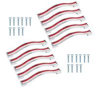 Frolahouse Lot de 10 poignées de tiroir de commode, portes d'armoires, meubles de cuisine, couleur rouge - Alliage de zinc mouillé strass (CC : 128 mm)