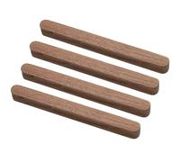 Frolahouse Lot de 4 poignées d'armoire en bois de noyer noir, poignées de tiroir en bois massif, longueur 200 mm, largeur 18 mm, hauteur 20 mm, marron, poignées d'armoire de style scandinave