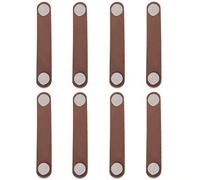 Frolahouse Lot de 8 poignées de meuble modernes en cuir fait main Marron 128 mm