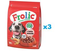 FROLIC Naturally Irresistible 3x2,6 kg nourriture semi-humide pour chiens avec de la viande de boeuf fraîche