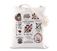 From Blood And Ash Merch FBAA Book Lover Tote Bag JLA Littérature Cadeau Miss Willa Colyns Book Club Tote pour les fans, Flesh Fire UK, 14.56INCHES